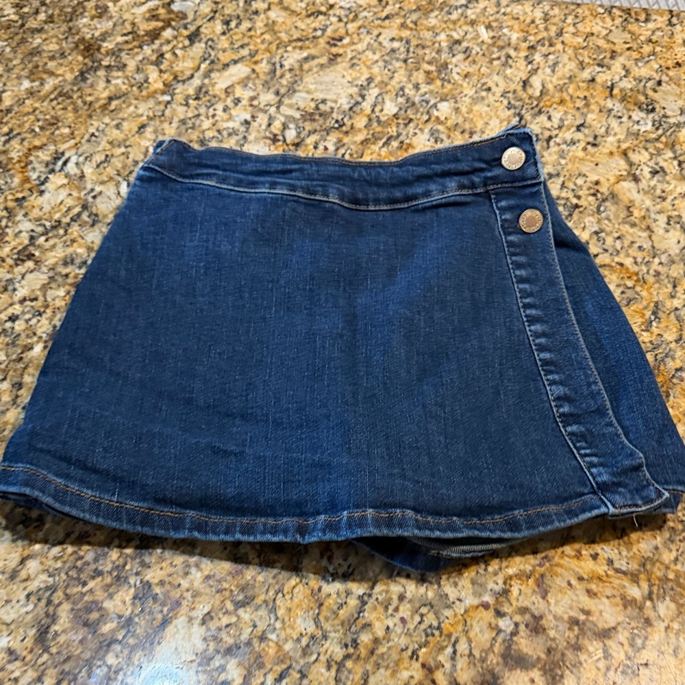 Judy Blue Dark Blue Denim Skort with Side Button Detail